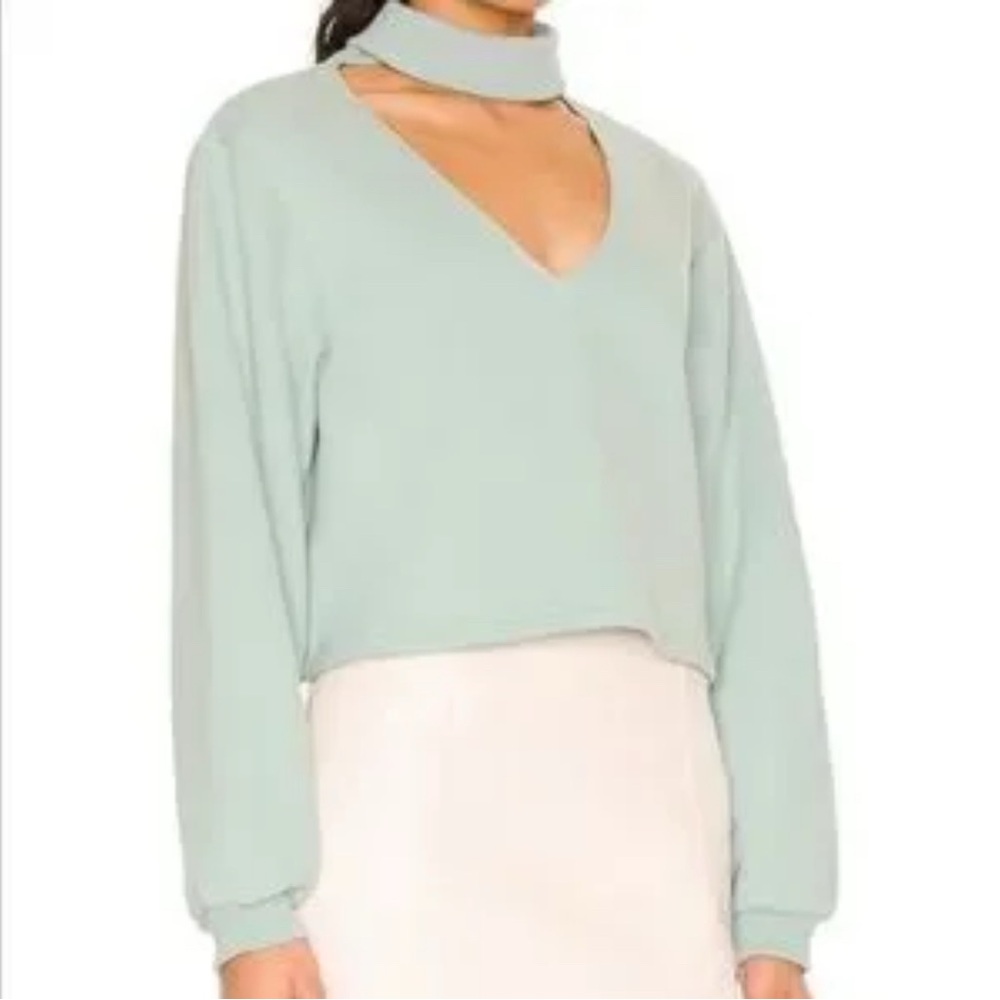 NWT Lovers and Friends Cropped Sweatshirt with Deep V Neck Size Small